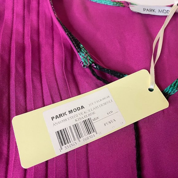 Modams Boutique Fuchsia Pompom Sun Dress  (US size L) - Picture 6 of 6